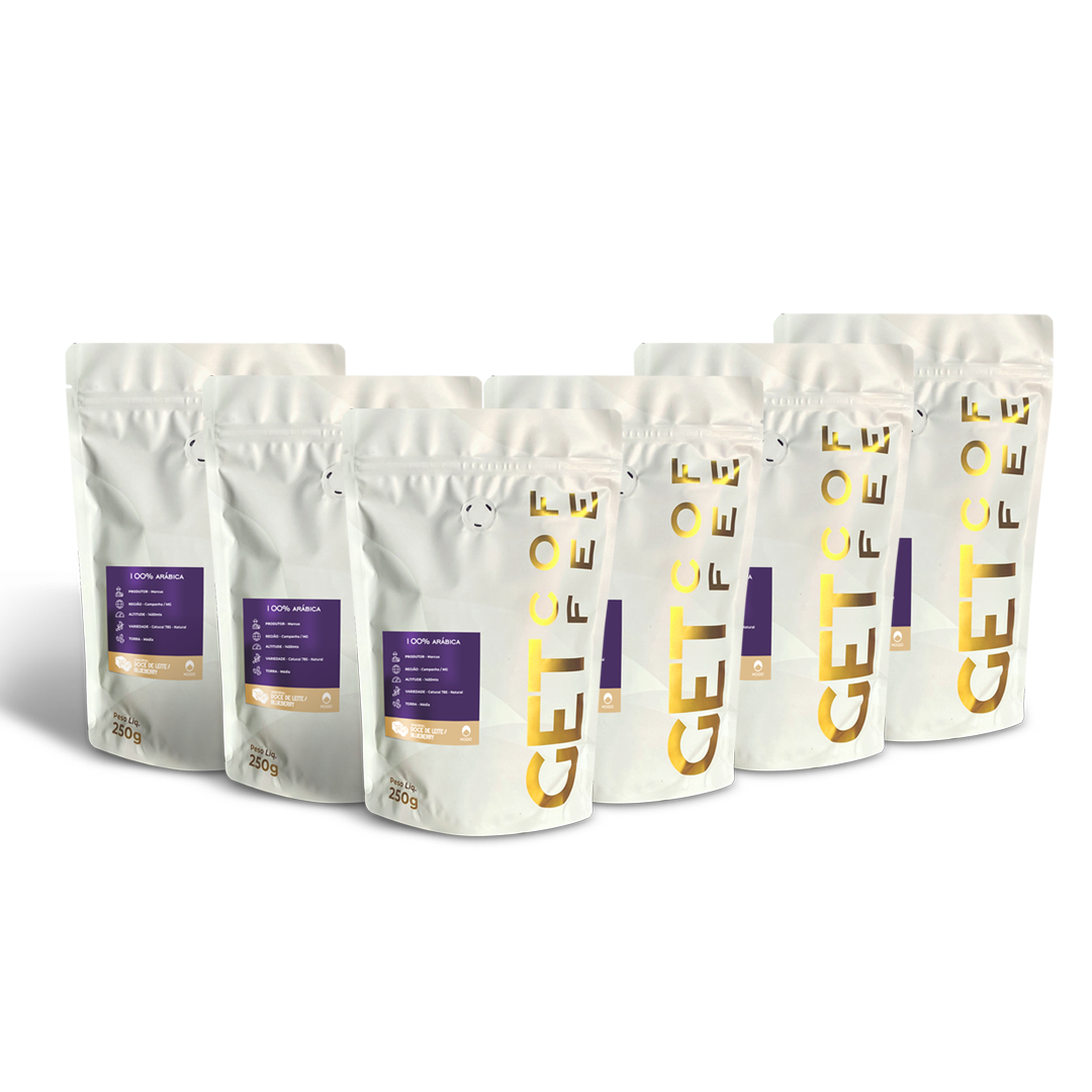 KIT CAFÉ ESPECIAL - 6 PACOTES 250G (1,500KG) - DOCE DE LEITE / BLUEBERRY