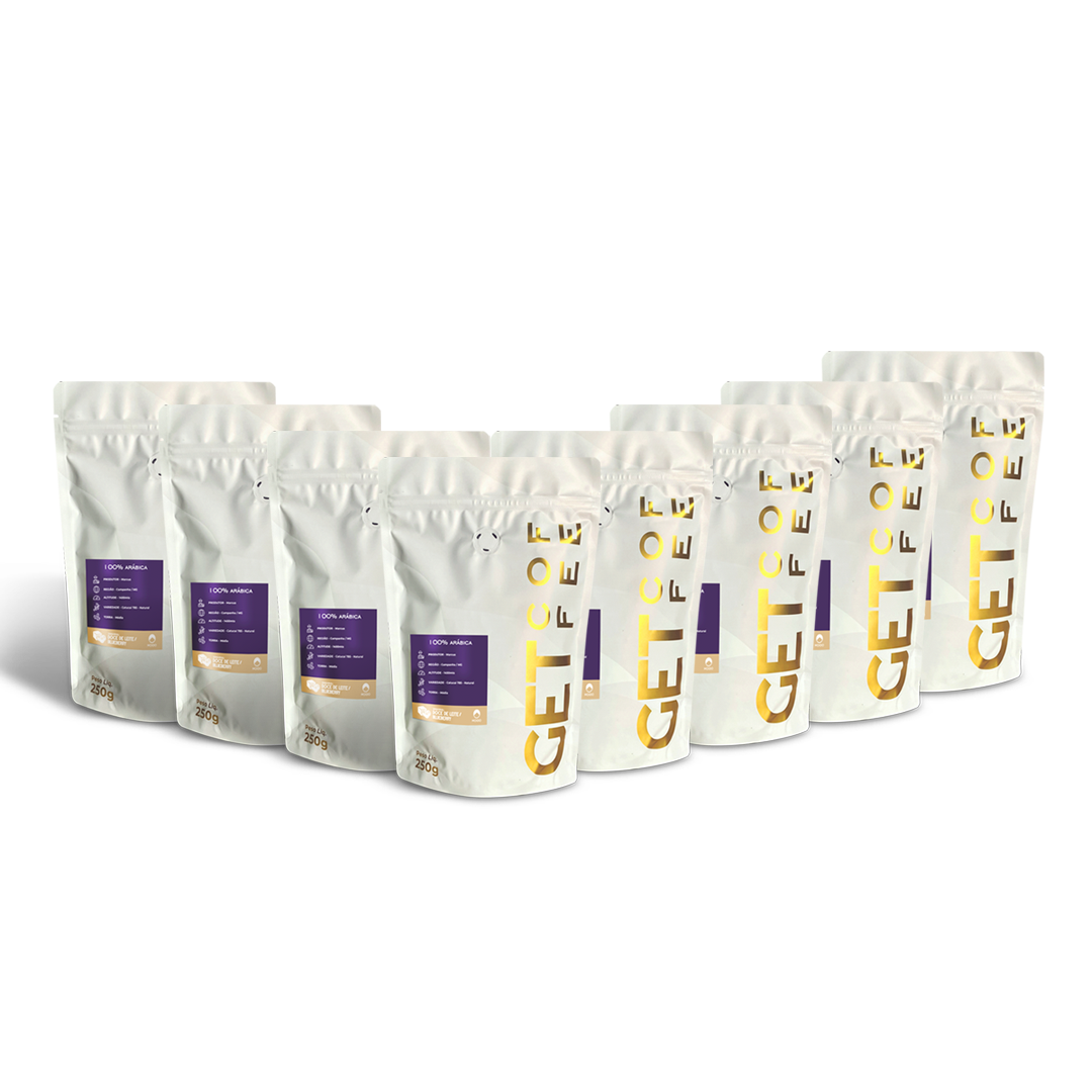 KIT CAFÉ ESPECIAL - 8 PACOTES 250G (2KG) - DOCE DE LEITE / BLUEBERRY
