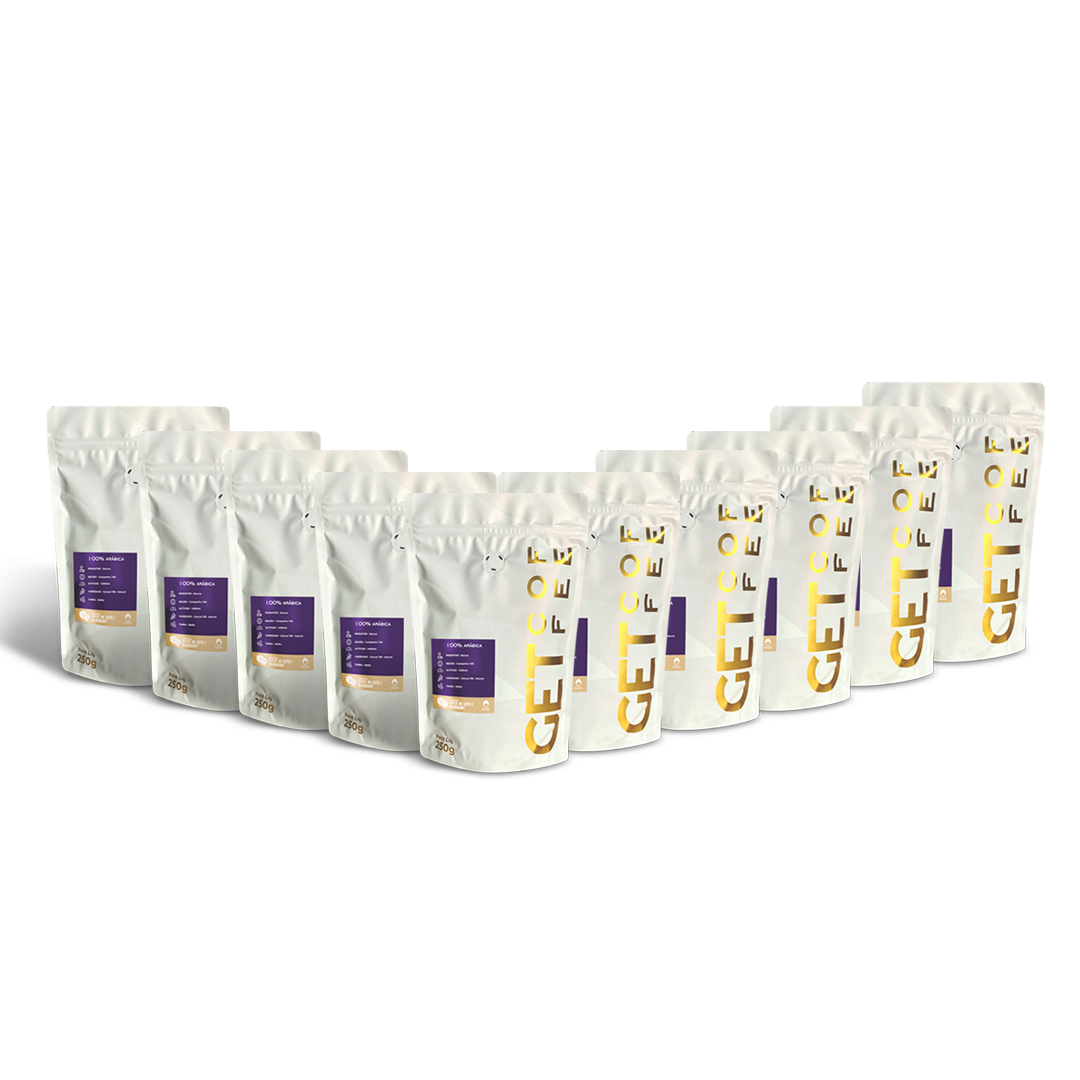 KIT CAFÉ ESPECIAL - 10 PACOTES 250G (2,500KG) - DOCE DE LEITE / BLUEBERRY