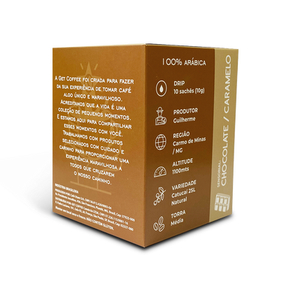 KIT DRIP COFFEE - CAFÉ ESPECIAL - 8 CAIXAS (80 SACHÊS) - CHOCOLATE CARAMELO