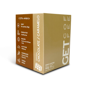 KIT DRIP COFFEE - CAFÉ ESPECIAL - 7 CAIXAS (70 SACHÊS) - CHOCOLATE CARAMELO
