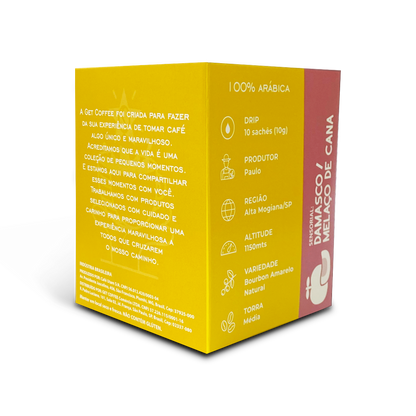 KIT DRIP COFFEE - CAFÉ ESPECIAL - 6 CAIXAS (60 SACHÊS) - DAMASCO / MELAÇO DE CANA