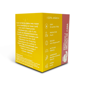 KIT DRIP COFFEE - CAFÉ ESPECIAL - 7 CAIXAS (70 SACHÊS) - DAMASCO / MELAÇO DE CANA