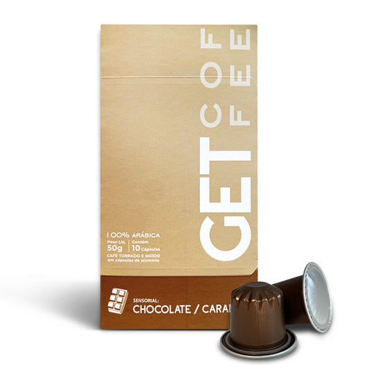CÁPSULA - CAFÉ ESPECIAL - CHOCOLATE CARAMELO - CAIXA COM 10 CÁPSULAS