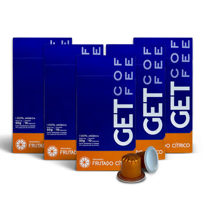 Kit 5 caixas Cápsula Café Especial Frutado e Suave 10 cápsulas cada