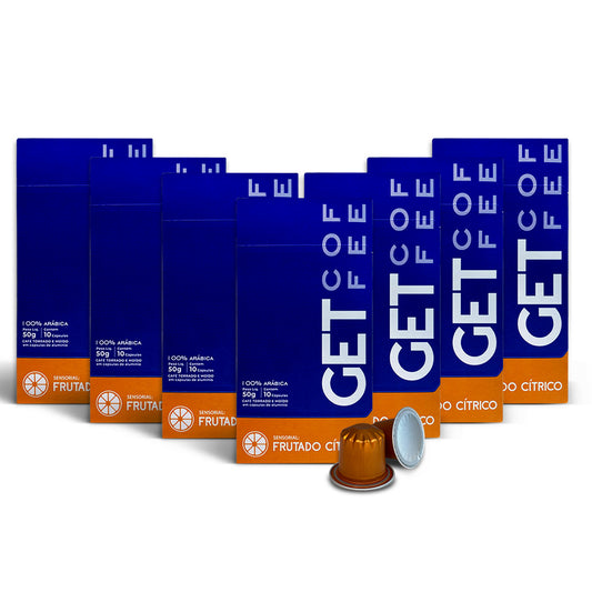 KIT CÁPSULA - CAFÉ ESPECIAL - FRUTADO CÍTRICO - 7 CAIXAS (70 CÁPSULAS)