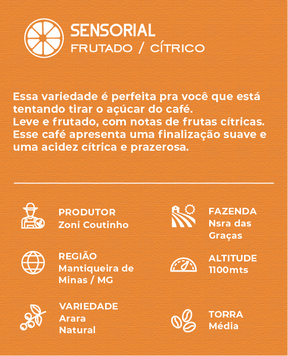 CÁPSULA - CAFÉ ESPECIAL - FRUTADO CÍTRICO - CAIXA COM 10 CÁPSULAS