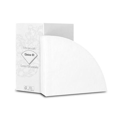 FILTRO CÔNICO PAPEL PARA V60 TAM. 01 - 100UN