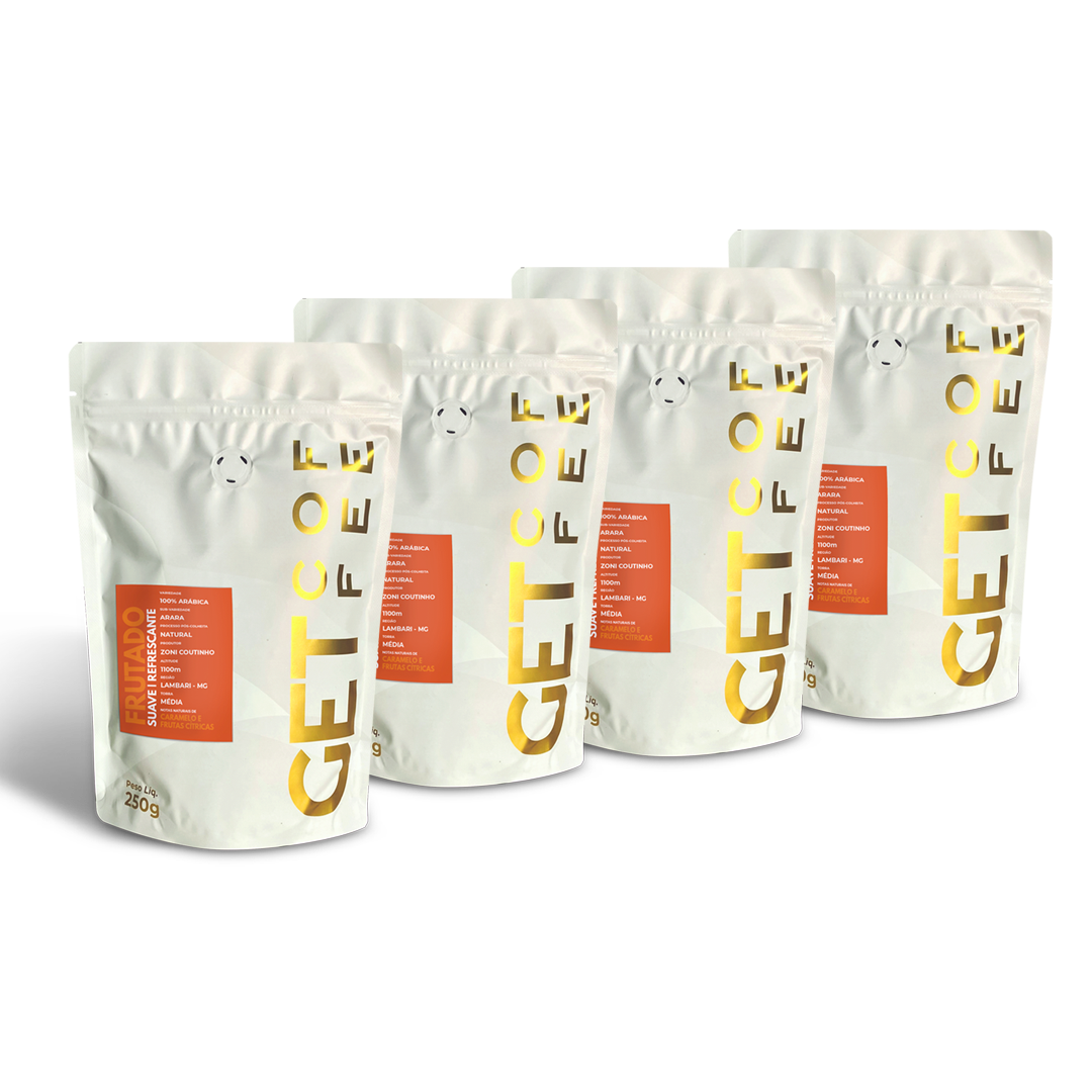 Café Especial 1Kg Frutado e Suave Kit 4 pacotes 250g