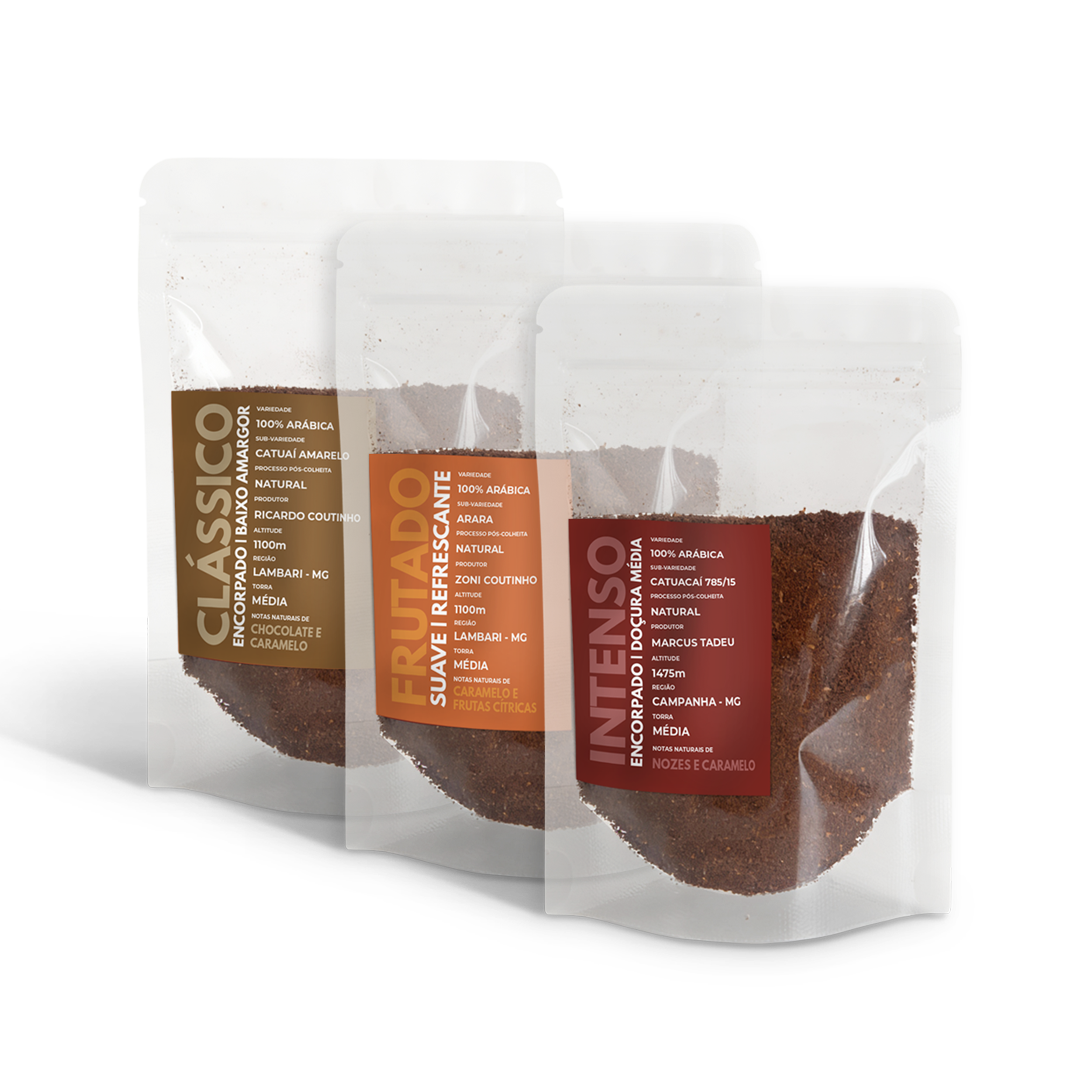 Kit Degustação Café Especial 3 Pacotes 100g