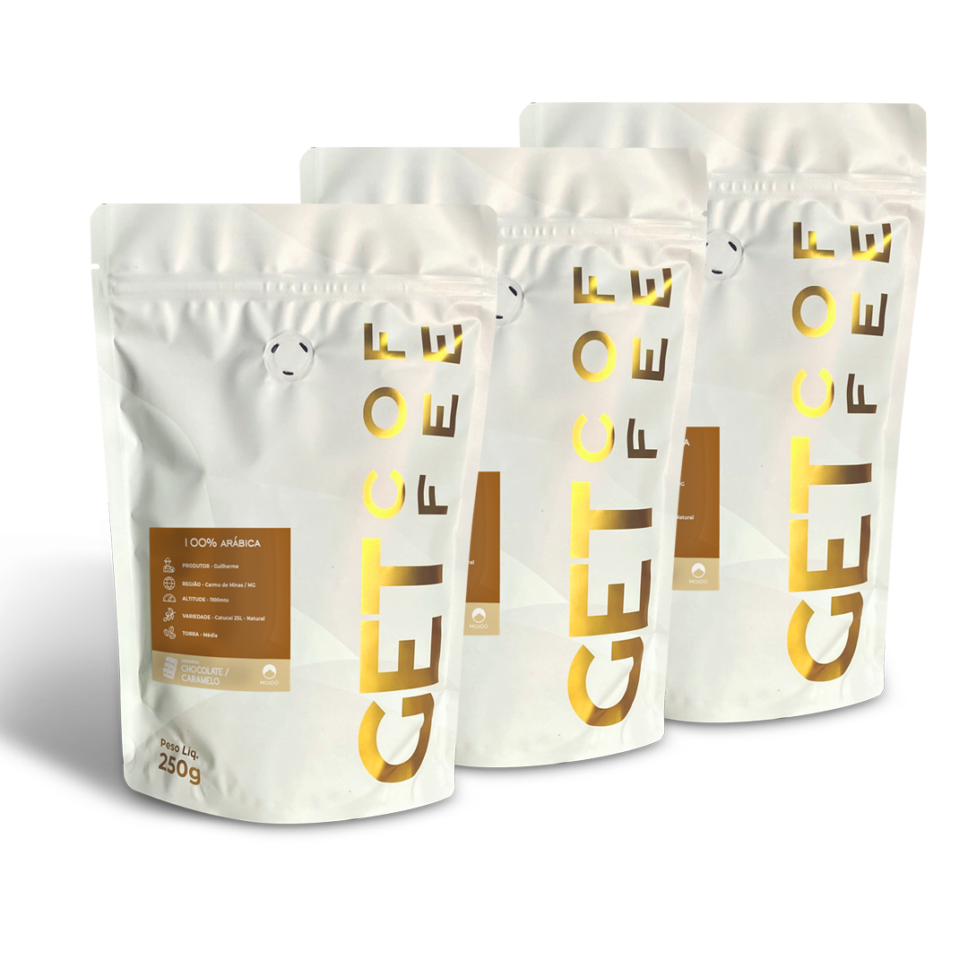 KIT CAFÉ ESPECIAL - 3 PACOTES 250G (750G) - CHOCOLATE / CARAMELO