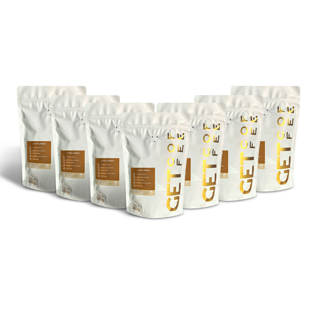 KIT CAFÉ ESPECIAL - 7 PACOTES 250G (1,750KG) - CHOCOLATE / CARAMELO