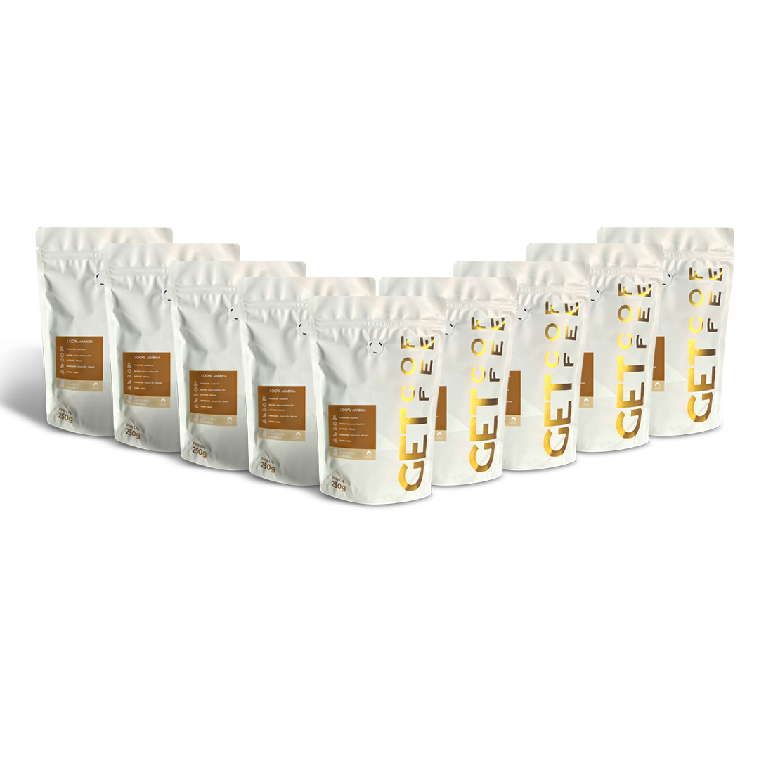 KIT CAFÉ ESPECIAL - 9 PACOTES 250G (2,250KG) - CHOCOLATE / CARAMELO