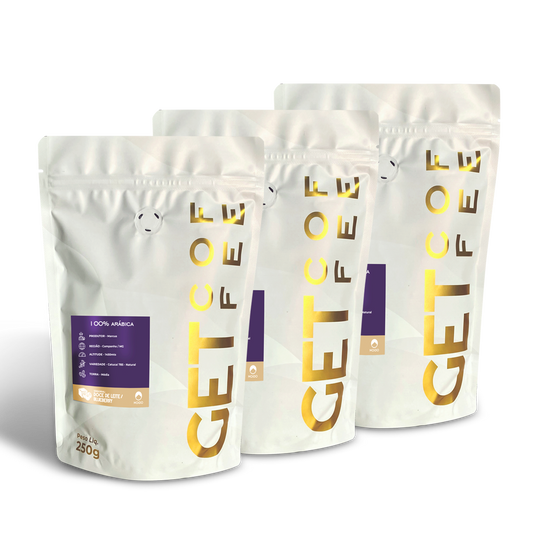 KIT CAFÉ ESPECIAL - 3 PACOTES 250G (750G) - DOCE DE LEITE / BLUEBERRY