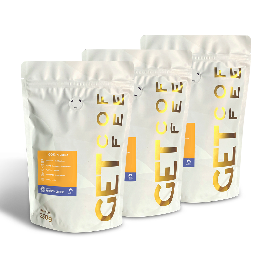 KIT CAFÉ ESPECIAL - 3 PACOTES 250G (750G) - FRUTADO CÍTRICO