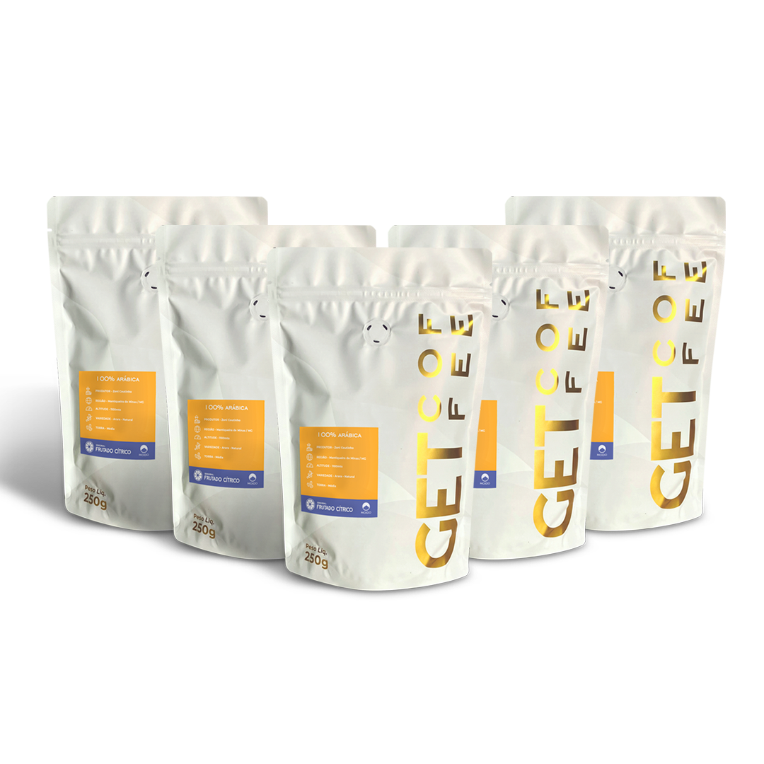 KIT CAFÉ ESPECIAL - 5 PACOTES 250G (1,250KG) - FRUTADO CÍTRICO
