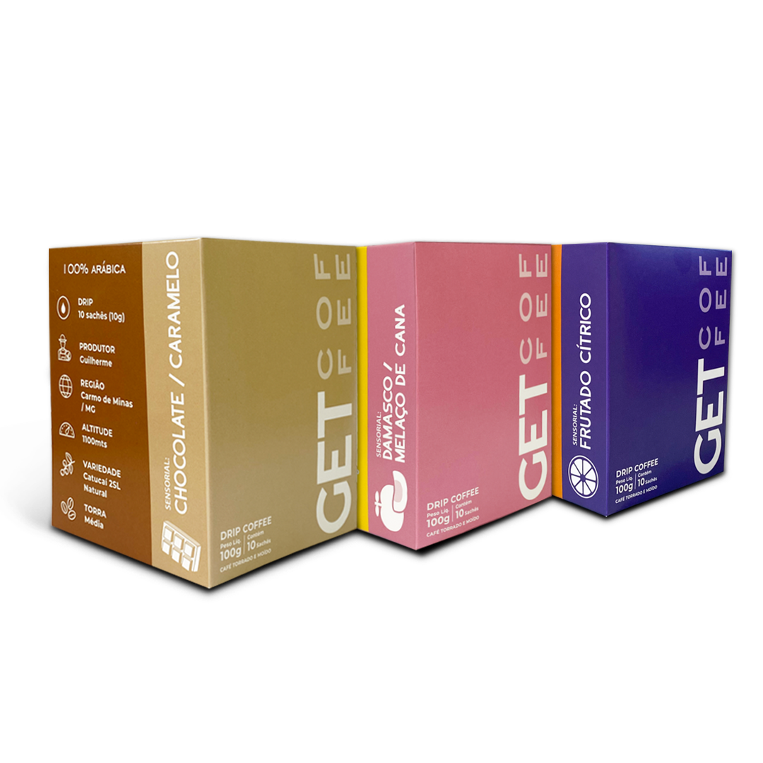 KIT DEGUSTAÇÃO DRIP COFFEE - 30 SACHÊS - 3  CAIXAS