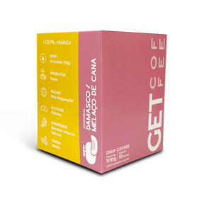 KIT DRIP COFFEE - CAFÉ ESPECIAL - 7 CAIXAS (70 SACHÊS) - DAMASCO / MELAÇO DE CANA