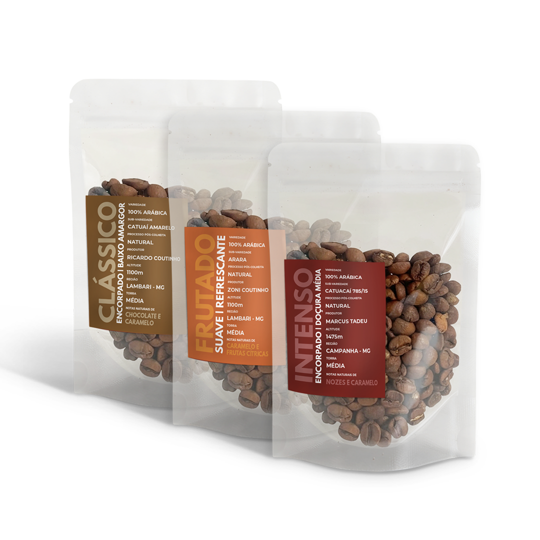 Kit Degustação Café Especial 3 Pacotes 100g